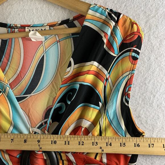 VTG Womens Psychedelic Tunic Top Sz M Groovy Y2K Slinky Disco 70s Costume - Picture 7 of 13